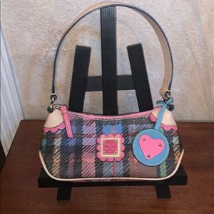 EUC Dooney & Bourke Pastel Plaid Mini Hobo Handbag